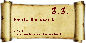 Bogoly Bernadett névjegykártya